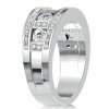 Sterling Silver Multi-Row Round Cut Eternity Wedding Band