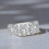 Sterling Silver Half Eternity Band Ring with Bezel Set Princess and Baguette Cut Stones (1.94 CT. TW.)