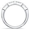 Sterling Silver Half Eternity Band Ring with Bezel Set Princess and Baguette Cut Stones (1.94 CT. TW.)