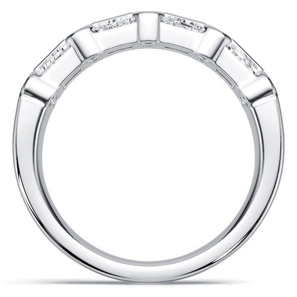 Sterling Silver Half Eternity Band Ring with Bezel Set Princess and Baguette Cut Stones (1.94 CT. TW.)