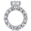 Eternity Round Created White Sapphire Engagement Ring - 925 Sterling Silver