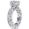 Eternity Round Created White Sapphire Engagement Ring - 925 Sterling Silver