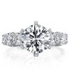 Eternity Round Created White Sapphire Engagement Ring - 925 Sterling Silver