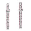 Sterling Silver Drop Earrings with Round Cut White and Ruby Sapphire Stones