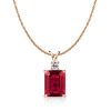 Emerald & Ruby Pendant Necklace - 925 Sterling Silver, Emerald Cut Gemstone