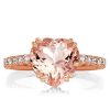 Rose Gold Heart Engagement Ring - 6.00 CT Center Stone