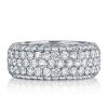 Eternity White Sapphire Wedding Band - 925 Sterling Silver Five Row Ring