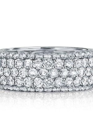 Eternity White Sapphire Wedding Band - 925 Sterling Silver Five Row Ring