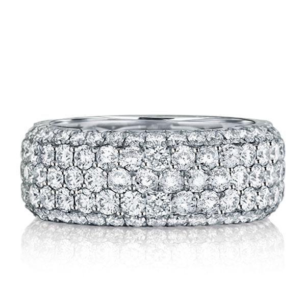 Eternity White Sapphire Wedding Band - 925 Sterling Silver Five Row Ring