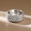 Eternity White Sapphire Wedding Band - 925 Sterling Silver Five Row Ring