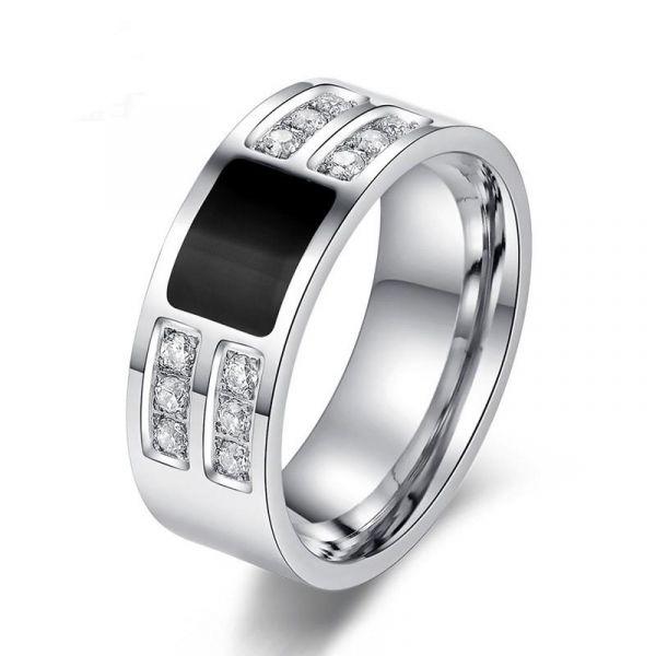 Classic Created White Sapphire Bridal Set - Sterling Silver & Titanium (2.43 CT. TW.)