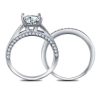 Classic Created White Sapphire Bridal Set - Sterling Silver & Titanium (2.43 CT. TW.)