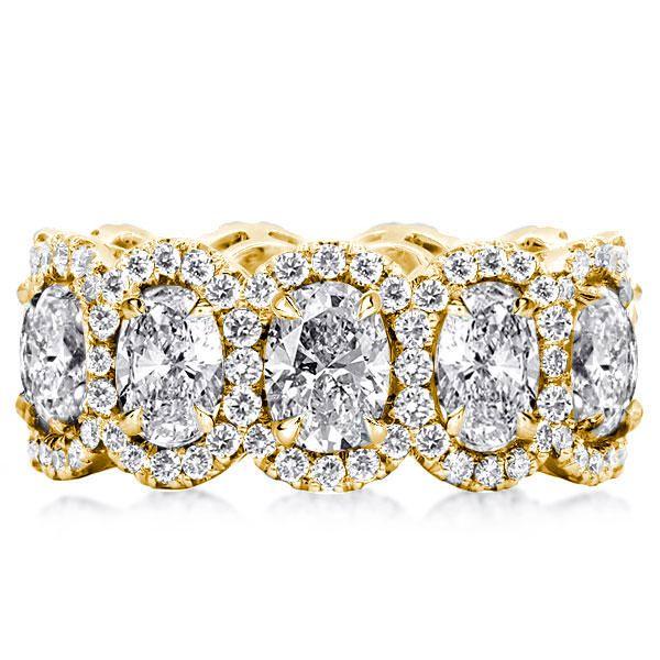 Halo Oval Eternity Wedding Band - 925 Sterling Silver - 6.63 CT. TW.