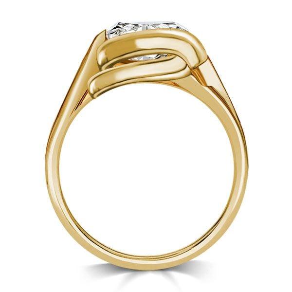 Vintage Solitaire Engagement Ring with Cushion Cut Center Stone, 18K Gold Plated Sterling Silver
