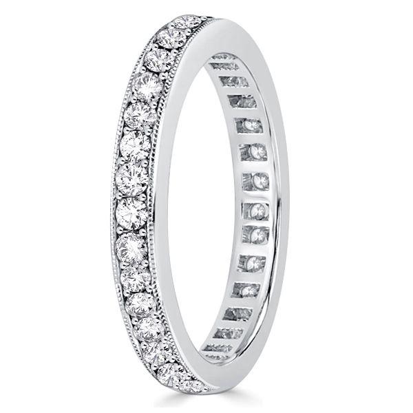 Eternity Channel Set Wedding Band - 0.93 CT TW Sterling Silver