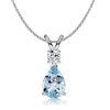 Teardrop Aquamarine Necklace in 925 Sterling Silver Pendant