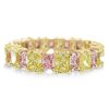 Radiant Cut Colored Wedding Band, 4.50 CT. TW., 18K Gold Plated Sterling Silver