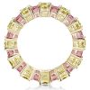 Radiant Cut Colored Wedding Band, 4.50 CT. TW., 18K Gold Plated Sterling Silver