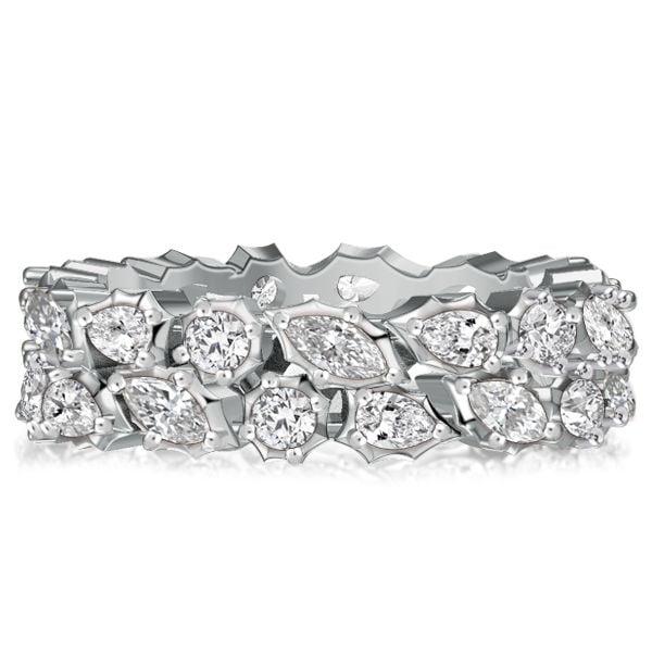 2.75 CT. TW. Multi Cut Eternity Wedding Band in Sterling Silver - Posey Style Stacking Ring