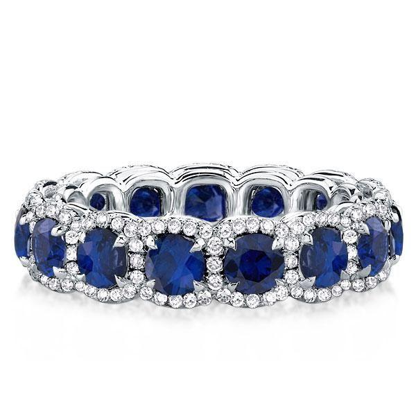 Halo Round Cubic Zirconia Wedding Band in Sterling Silver (3.00 CT. TW.)