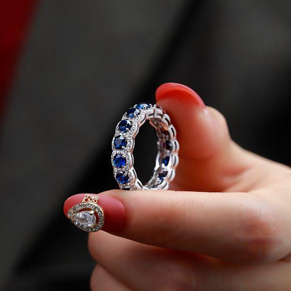 Halo Round Cubic Zirconia Wedding Band in Sterling Silver (3.00 CT. TW.)