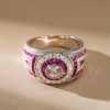 Antique Ruby & Milgrain Halo Engagement Ring - Sterling Silver Vintage Style
