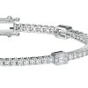 Sterling Silver Round and Baguette Cut Tennis Bracelet for Women, 7.20 CT. TW