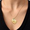 Personalized Baby Feet Necklace - 18K Gold Plated Sterling Silver - Custom Engraved