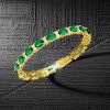 18K Gold Plated Sterling Silver Tennis Bracelet for Women - Oval & Round Cut Stones
