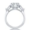 Sterling Silver 3.50 CT CZ Engagement Ring - Rhodium Plated