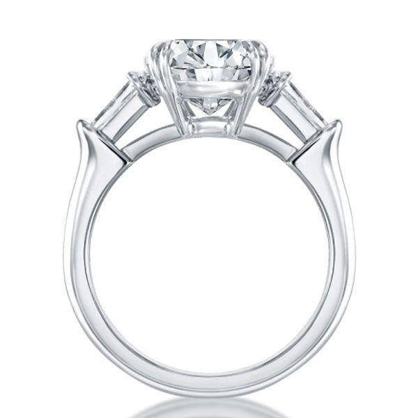 Sterling Silver 3.50 CT CZ Engagement Ring - Rhodium Plated