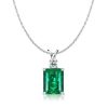 Emerald Green Jewelry Set: Sterling Silver Necklace & Drop Earrings