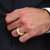 Yellow Gold Plated Titanium Steel Wedding Band for Men - Classic 8MM Glaze Ring