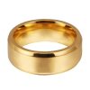 Yellow Gold Plated Titanium Steel Wedding Band for Men - Classic 8MM Glaze Ring