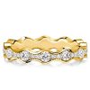 Round Cut CZ Wave Eternity Band in Sterling Silver - Wedding or Fashion Ring