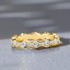 Round Cut CZ Wave Eternity Band in Sterling Silver - Wedding or Fashion Ring