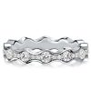 Round Cut CZ Wave Eternity Band in Sterling Silver - Wedding or Fashion Ring
