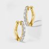 Golden Emerald Cut White Sapphire Hoop Earrings - 18K Gold Plated Sterling Silver