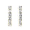 Golden Emerald Cut White Sapphire Hoop Earrings - 18K Gold Plated Sterling Silver