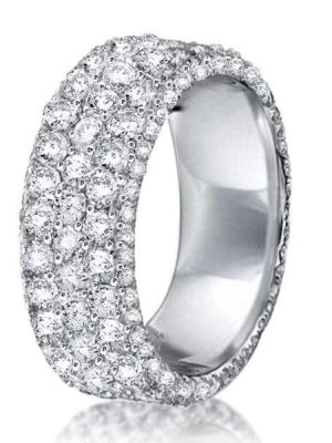 Micropave Eternity Wedding Band | Created White Sapphire in 925 Sterling Silver
