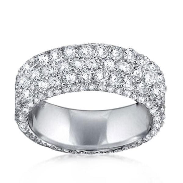 Micropave Eternity Wedding Band | Created White Sapphire in 925 Sterling Silver