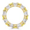 Two-Tone Radiant Cut Yellow & White Sapphire Sterling Silver Wedding Band