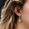 Peridot Pear Drop Earrings for Women - Sterling Silver Dangle Earrings
