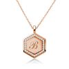 Personalized Hexagon Initial Necklace - 18K Gold Plated Sterling Silver Pendant