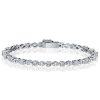 Marquise and Round Cut CZ Tennis Bracelet in 925 Sterling Silver, Available in Multiple Lengths
