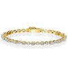 Marquise and Round Cut CZ Tennis Bracelet in 925 Sterling Silver, Available in Multiple Lengths