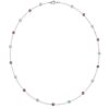 Sterling Silver Bezel Setting White and Ruby Tennis Necklace for Women