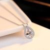 Halo Bridal Necklace Set - 925 Sterling Silver, Rhodium Plated
