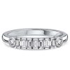 Sterling Silver Half-Bezel Baguette CZ Half Eternity Band - Travel Wedding Ring
