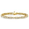 Milgrain Bezel White Sapphire Tennis Bracelet for Women - Sterling Silver